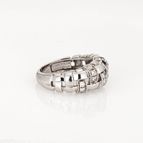 Bague 50 Tiffany & Co - Bague Vannerie en or blanc 18k et diamants 58 Facettes G13719