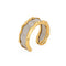 Bague 52 Van Cleef & Arpels - Bague jonc manchette vintage en or jaune 18k et acier 58 Facettes G13723