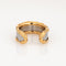 Bague 52 Van Cleef & Arpels - Bague jonc manchette vintage en or jaune 18k et acier 58 Facettes G13723