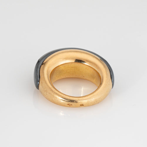Bague 48 Van Cleef & Arpels - Bague dôme vintage en or jaune 18k et hématite 58 Facettes G13727