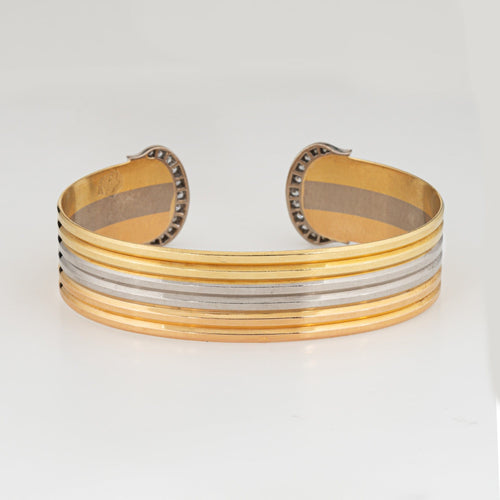 Bracelet Cartier C de Cartier - Bracelet manchette Double C en or tricolore et diamants 58 Facettes G13728