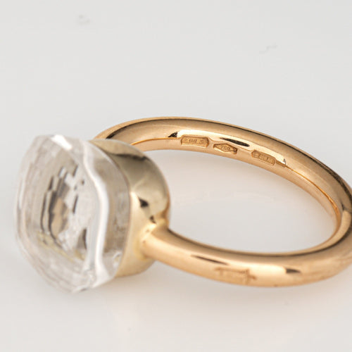Bague 52 Pomellato Nudo - Bague en or jaune 18 carats et topaze blanche 58 Facettes G13875