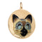 Pendentif Pendentif médaillon chat siamois vintage en or jaune 14 carats 58 Facettes G13898