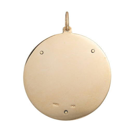 Pendentif Pendentif médaillon chat siamois vintage en or jaune 14 carats 58 Facettes G13898