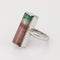 Bague 49 Bague en platine 900 avec tourmaline bicolore et diamants 58 Facettes G13922