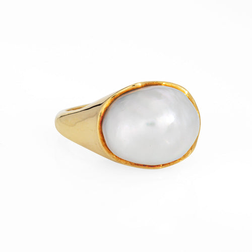 Bague 54 Tiffany & Co Elsa Peretti - Bague vintage perle en or jaune 18 carats 58 Facettes G13980