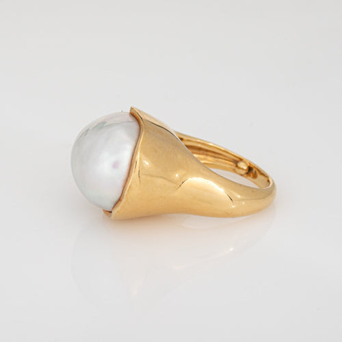 Bague 54 Tiffany & Co Elsa Peretti - Bague vintage perle en or jaune 18 carats 58 Facettes G13980