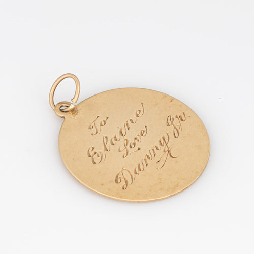 Pendentif Charm Angel Devil « I Love You » en or jaune 14k (années 1960) 58 Facettes G14002