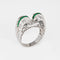 Bague 52 Bague vintage en platine 850, émeraudes et diamants 58 Facettes G14007