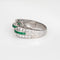 Bague 52 Bague vintage en platine 850, émeraudes et diamants 58 Facettes G14007