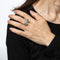 Bague 52 Bague vintage en platine 850, émeraudes et diamants 58 Facettes G14007
