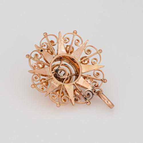 Pendentif Pendentif étoile victorien ancien en or rose 14 carats et diamant 58 Facettes G14080