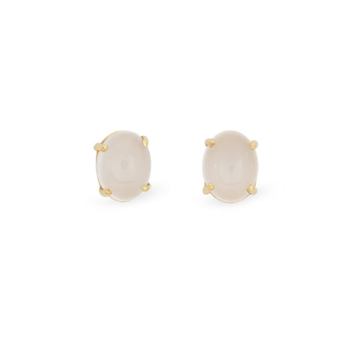 Boucles d'oreilles Boucles d’oreilles puces vintage en or jaune 14 carats et pierre de lune 58 Facettes G14095