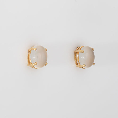 Boucles d'oreilles Boucles d’oreilles puces vintage en or jaune 14 carats et pierre de lune 58 Facettes G14095