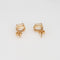 Boucles d'oreilles Boucles d’oreilles puces vintage en or jaune 14 carats et pierre de lune 58 Facettes G14095