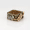 Bague 54 Yewn - Bague carrée en or jaune 18 carats, diamant et émail noir 58 Facettes G14118