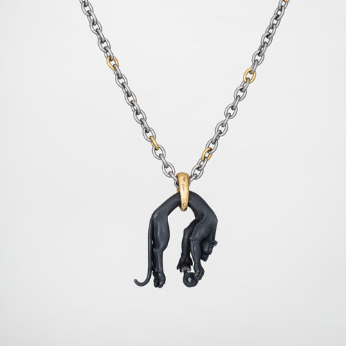 Collier Carrera y Carrera - Collier Panthère en or jaune, acier et diamants 58 Facettes G14123