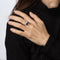 Bague Toi & Moi - Bague cœur en platine 900 avec diamants, saphir et grenat 58 Facettes G14133