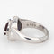 Bague Toi & Moi - Bague cœur en platine 900 avec diamants, saphir et grenat 58 Facettes G14133