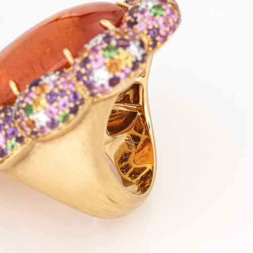 Bague 52 Margot McKinney - Bague cocktail en or jaune 18 carats, diamants et saphirs 58 Facettes G14194