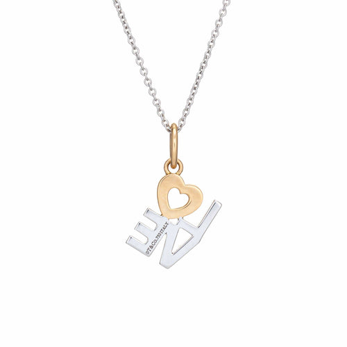 Collier Tiffany & Co Love - Collier avec pendentif diamants en or blanc et jaune 18 ct 58 Facettes G14198