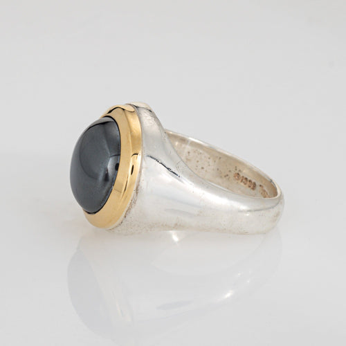 Bague Tiffany & Co - Bague bandeau en argent, or jaune 18k et hématite 58 Facettes G14213