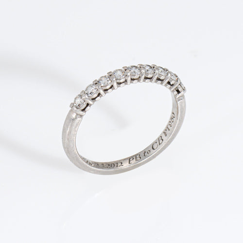 Bague 50 Tiffany & Co Forever - Bague alliance en platine 950 et diamants 58 Facettes G14223