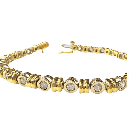 Bracelet BRACELET CONTEMPORAIN SXX EN OR 18 kts avec DIAMANTS 58 Facettes Q986A