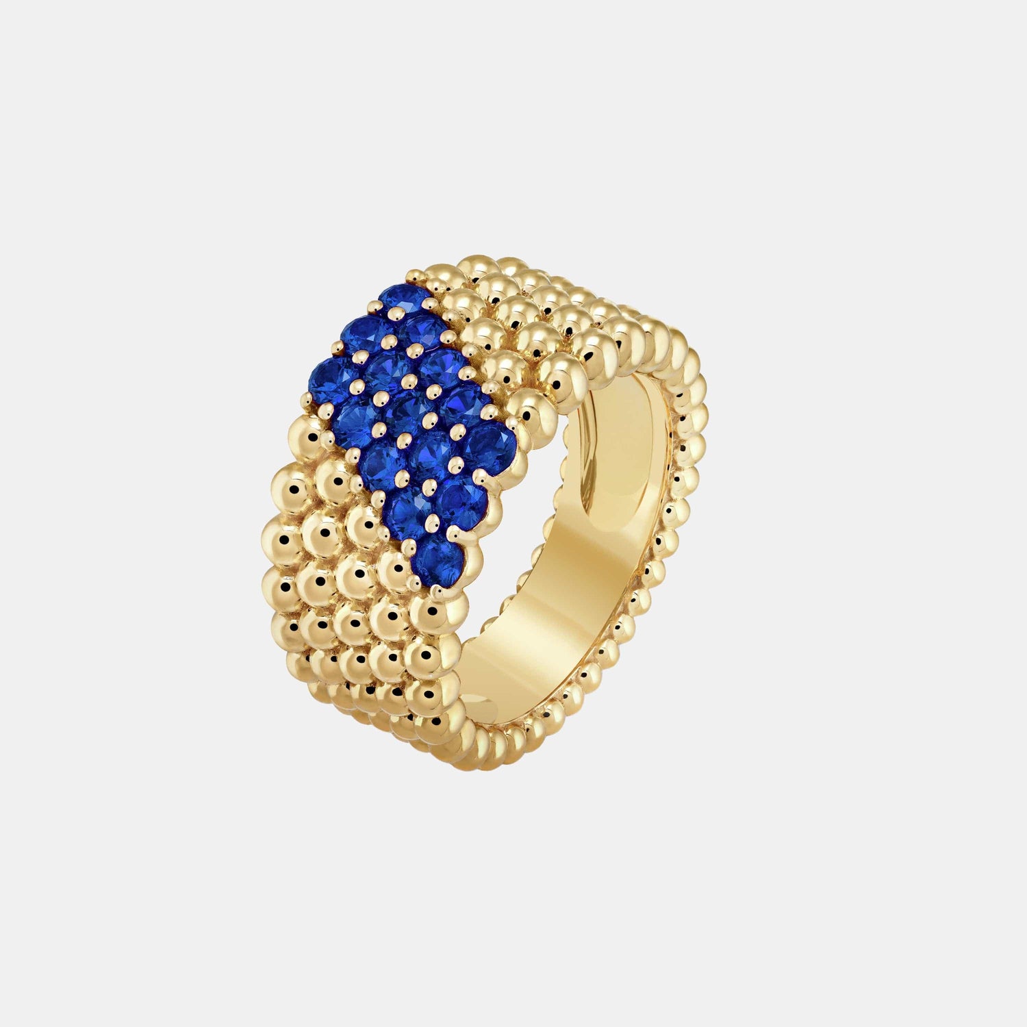 Bague Perlée Or jaune Saphir 0.91ct