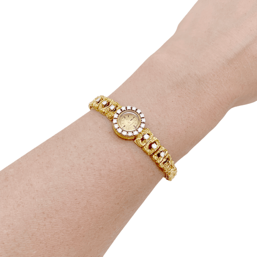 Montre Omega - Montre de dame vintage en deux ors 750/000 et diamants 58 Facettes 34660