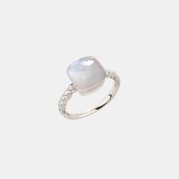 Bague Nudo Or blanc Pierre De Lune 10.5ct