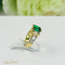 Bague 54 Bague - Or jaune 18 carats avec émeraudes et diamants 58 Facettes 1707