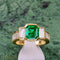 Bague 54 Bague - Or jaune 18 carats avec émeraudes et diamants 58 Facettes 1707