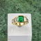Bague 54 Bague - Or jaune 18 carats avec émeraudes et diamants 58 Facettes 1707