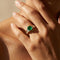 Bague 54 Bague - Or jaune 18 carats avec émeraudes et diamants 58 Facettes 1707
