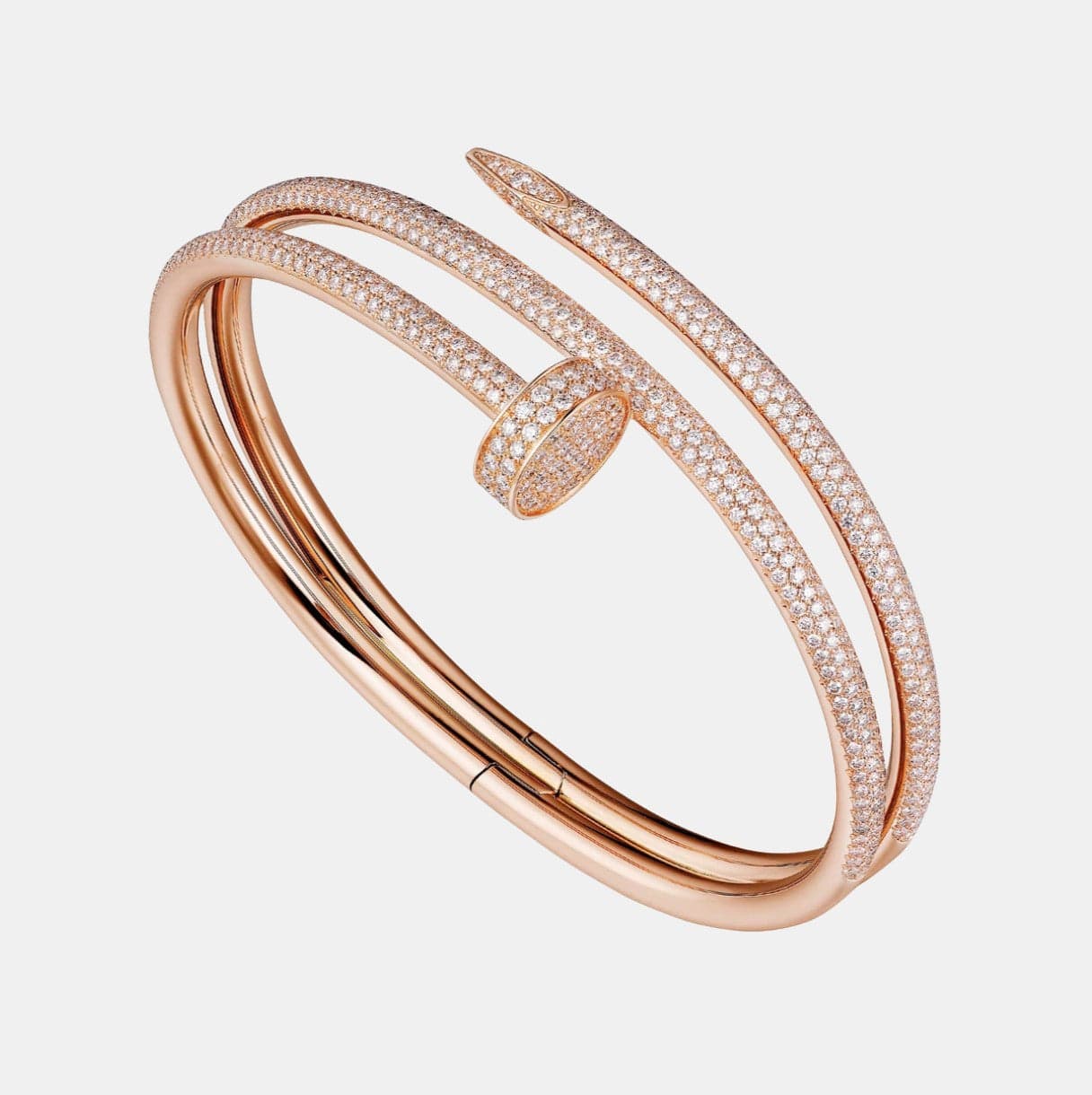 Bracelet Juste un Clou Or Rose 624 Diamants Pavé