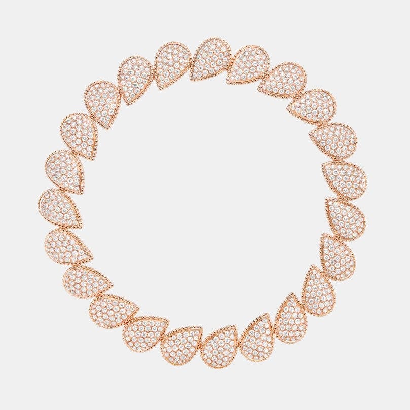Collier Serpent Bohème Or rose Diamant 29ct, 23 motifs.
