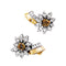 Boucles d'oreilles Fleur - Boucles d'oreilles en or jaune, platine et diamants 58 Facettes 35253