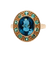 Bague 51 Bague topaze bleue émeraude or rose 58 Facettes