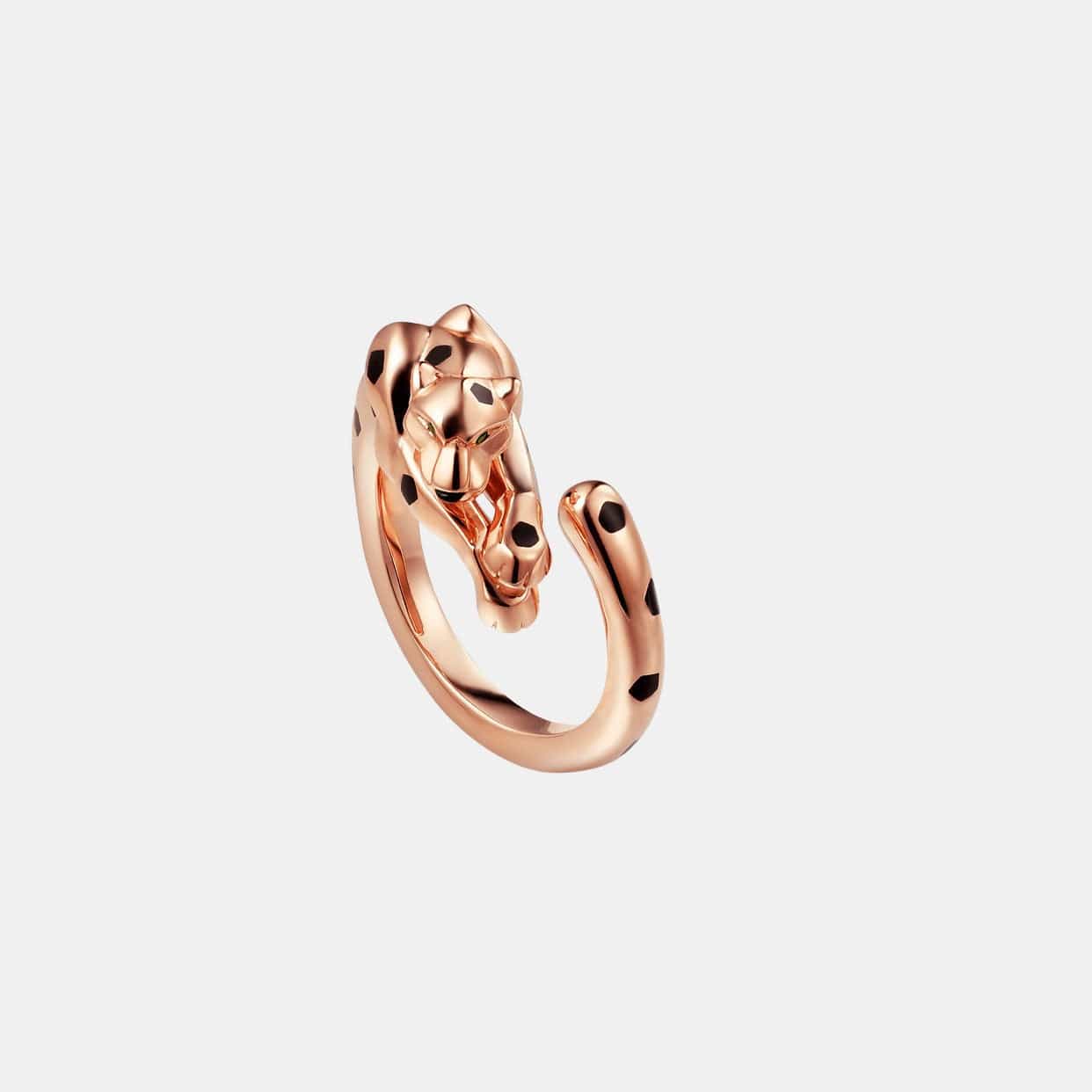 Bague Panthère Or rose Grenat