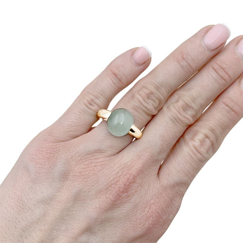 Bague 53 Pomellato Luna - Bague en or rose et aigue-marine 58 Facettes 35296