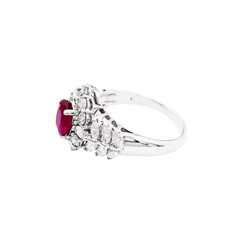 Bague 58 Bague en or blanc 750 sertie de rubis et diamants 58 Facettes 35218