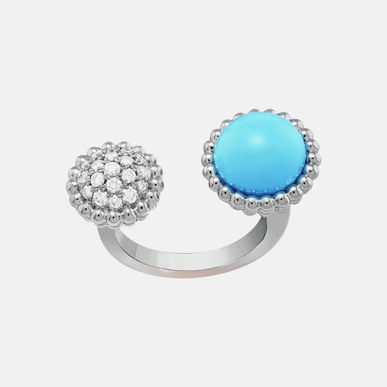 Bague Perlée Or blanc Diamant 0.35ct