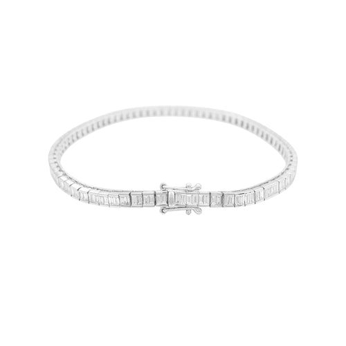 Bracelet Bracelet ligne en or blanc 750 et diamants taille baguette 58 Facettes 34841