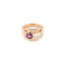 Bague 52 Bague Toi et Moi en or rose 18k et diamants, rubis 58 Facettes