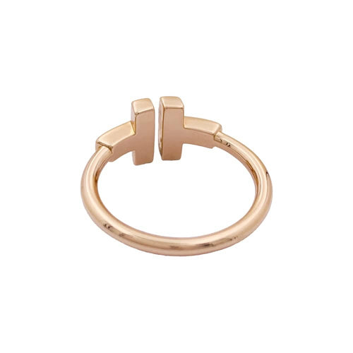 Bague 54 Tiffany & Co Tiffany T Wire - Bague en or rose et onyx 58 Facettes 35010