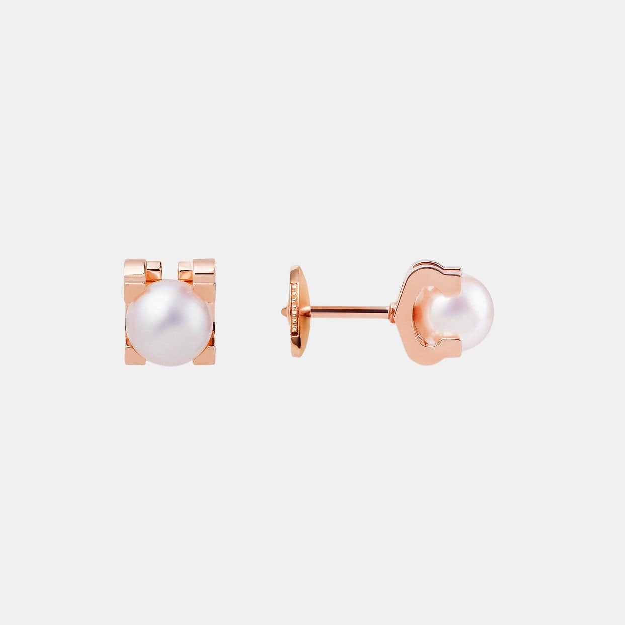 Boucles d'oreilles C de Cartier Or rose Perle