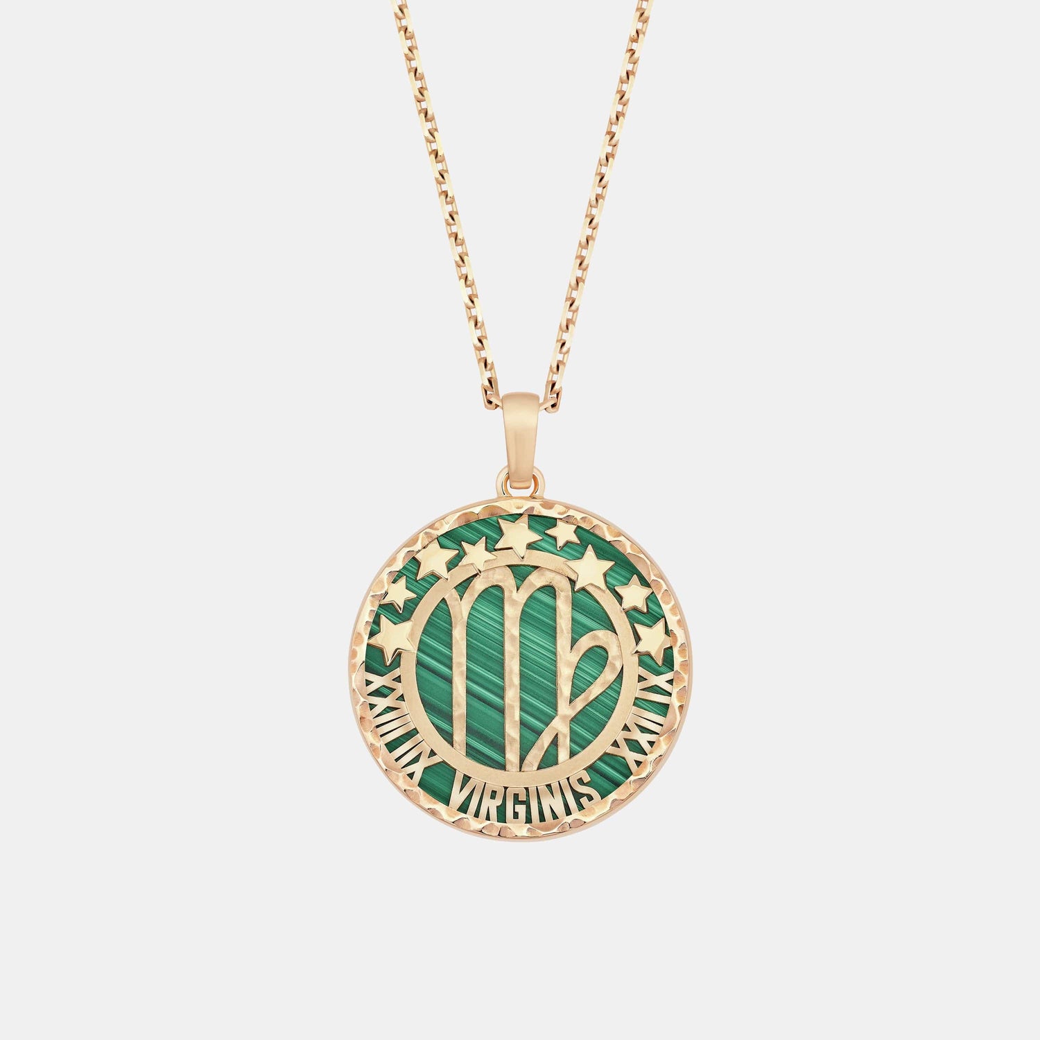 Collier Zodiaque Or rose Malachite 
