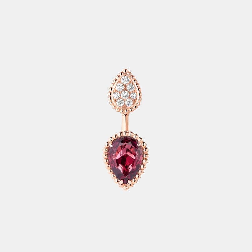 Boucles d'oreilles Serpent Bohème Or rose Grenat S Motif et XS Motif