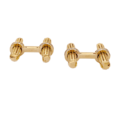 Boutons de manchette Van Cleef & Arpels - Boutons de manchette en or jaune et diamants 58 Facettes 34578